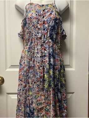 Anthropologie Floral Halter Maxi Dress in Multicolor